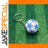 Football Keychain with Blue Stars and Gold Finish