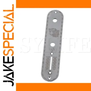 Chrome Electric Guitar Control Plate with Panther Design