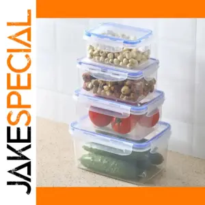 Rectangular Plastic Storage Set with Airtight Lids