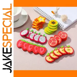 Colorful Fruit-shaped Eraser Set for Desks