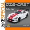 White 1:24 Dodge Viper Model Car