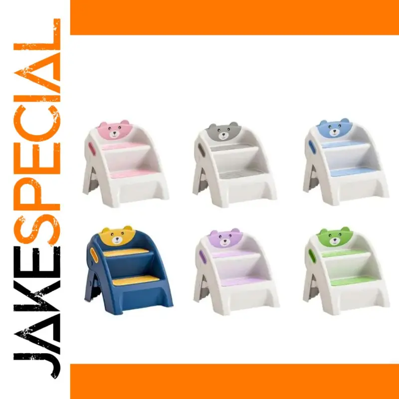 The Adorable and Practical Toddler Foldable Bathroom Step Stool with Bear Face 1 4c1dded20fe54b53b9c7f70a product image