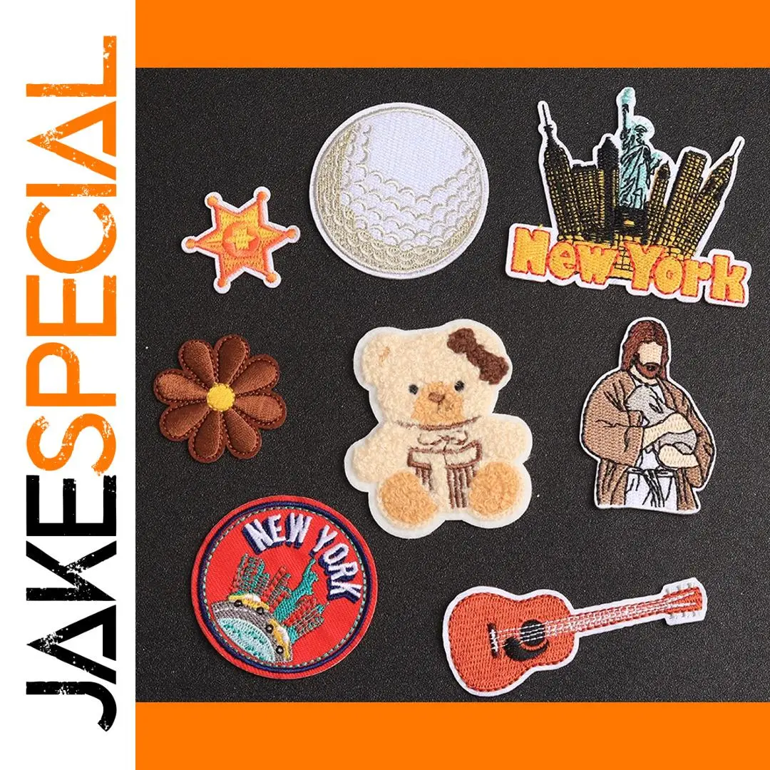 Cartoon Guitar Bear Embroidered Iron-On Patch 1 Cartoon Guitar Bear Embroidered Iron-On Patch