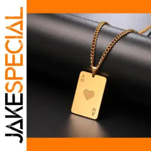 Stainless Steel Ace of Spades Pendant Necklace