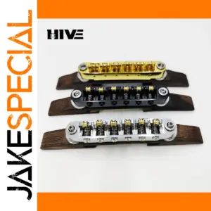 Adjustable Guitar Bridge with Wood Base