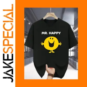 Cheerful Mr. Happy Graphic T-Shirt for Men