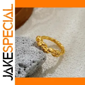 Stainless Steel Gold Rope Ring Model T432