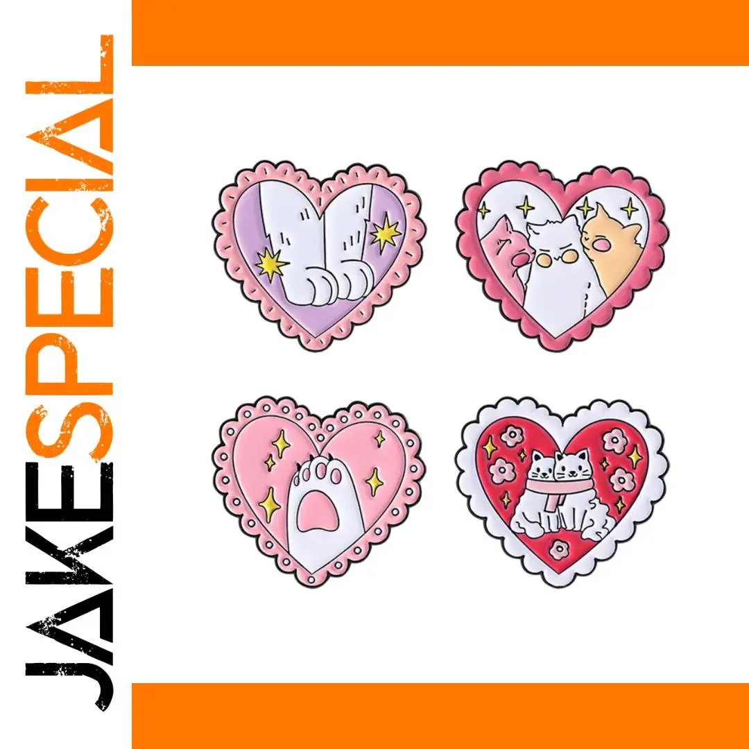 Cute Cat Love Brooch Set for Fashion 1 Cute Cat Love Brooch Set for Fashion