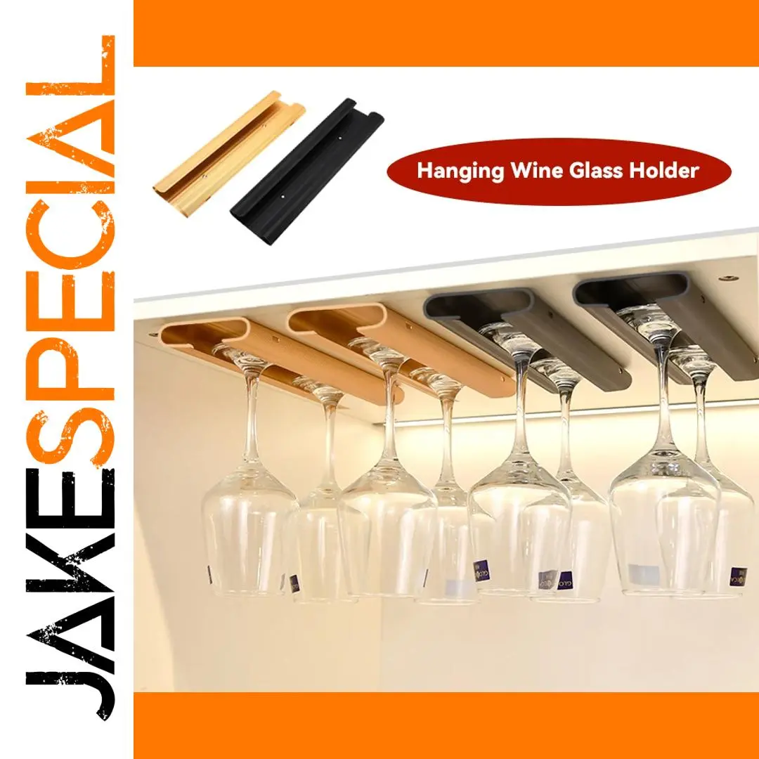 Aluminum Wall Mount Wine Glass Holder in Gold or Black 1 Aluminum Wall Mount Wine Glass Holder in Gold or Black