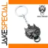 Wolf Head Keychain with Vintage Finish