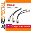 GX16 Y-Type Wire Splitter Cable 10cm for Industrial Use