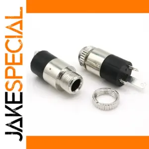 5-Pack 3.5mm Cylindrical Stereo Female Sockets