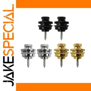 Guitar Strap Lock Set in Metal Finish