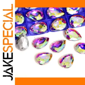 Clear Glass Teardrop Rhinestones for Crafts