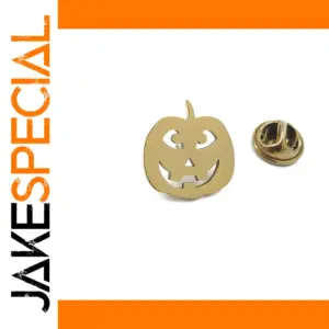 Halloween Pumpkin Lantern Brooch in Golden, Silver, Black