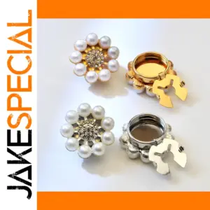 Pearl Flower-Shaped Cufflinks in Gold or Silver