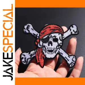 Pirate Skull Embroidered Patch 9.4 x 7.1 cm