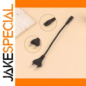 Black European AC Charging Cable for Flashlights