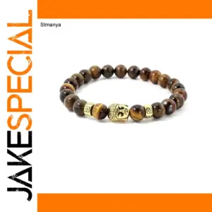 Earthy Natural Stone Buddha Charm Bracelet