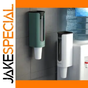 Modern Wall-Mounted Cup Dispenser in Green and White