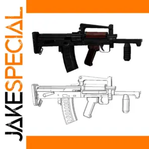 120cm Realistic Paper Groza Submachine Model