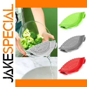 Silicone Clip-On Kitchen Strainer in Multiple Colors
