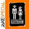 Vintage Western Restroom Sign with Silhouettes