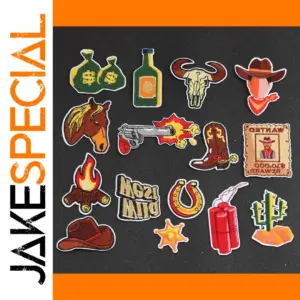 Vibrant Cowboy-Themed Embroidered Patches Set