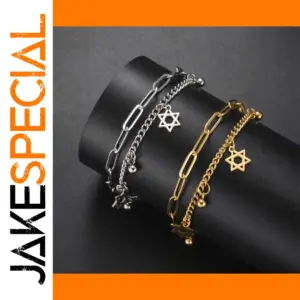 Stainless Steel Jewish Star of David Bracelet