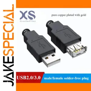 USB 2.0/3.0 Solderless Connector with Copper Contacts