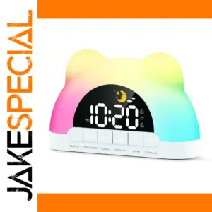 Bear-Shaped Digital Alarm Clock with RGB Lights