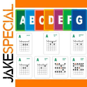 Vibrant Guitar Chord and Scale Cards Set