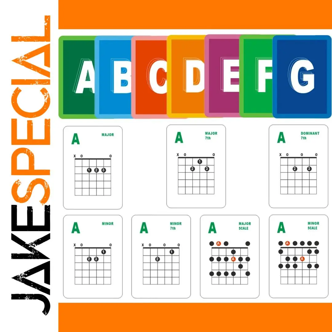 Vibrant Guitar Chord and Scale Cards Set 1 Vibrant Guitar Chord and Scale Cards Set