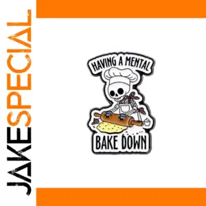 Whimsical Skull Quote Mental Brooch