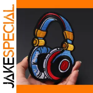 Cool Headphone Iron-On Embroidered Patch