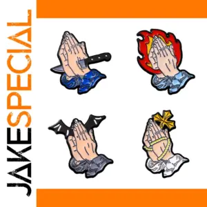 4 Pcs Enamel Prayer Hand Pins Set