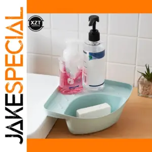 Triangular Corner Sink Storage Rack in Blue