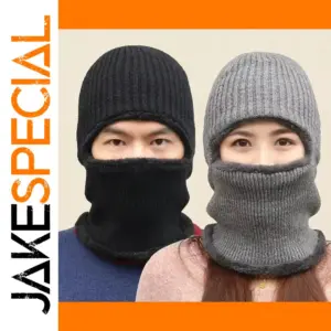 Unisex Knit Winter Hat with Face Mask