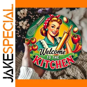 Vintage Kitchen Welcome Sign 20cm Aluminum