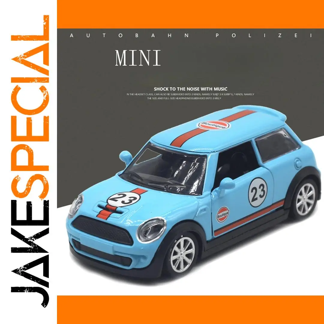 Blue 1:32 Scale Mini Cooper Diecast Model 1 Blue 1:32 Scale Mini Cooper Diecast Model