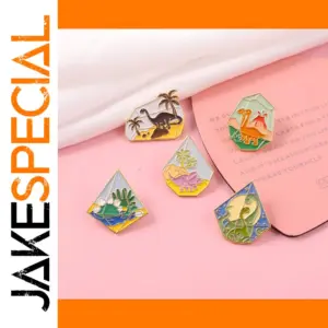 Vibrant Dinosaur Enamel Brooch for Jackets