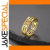 Stainless Steel Sikh Symbol Ring with Gold Plating