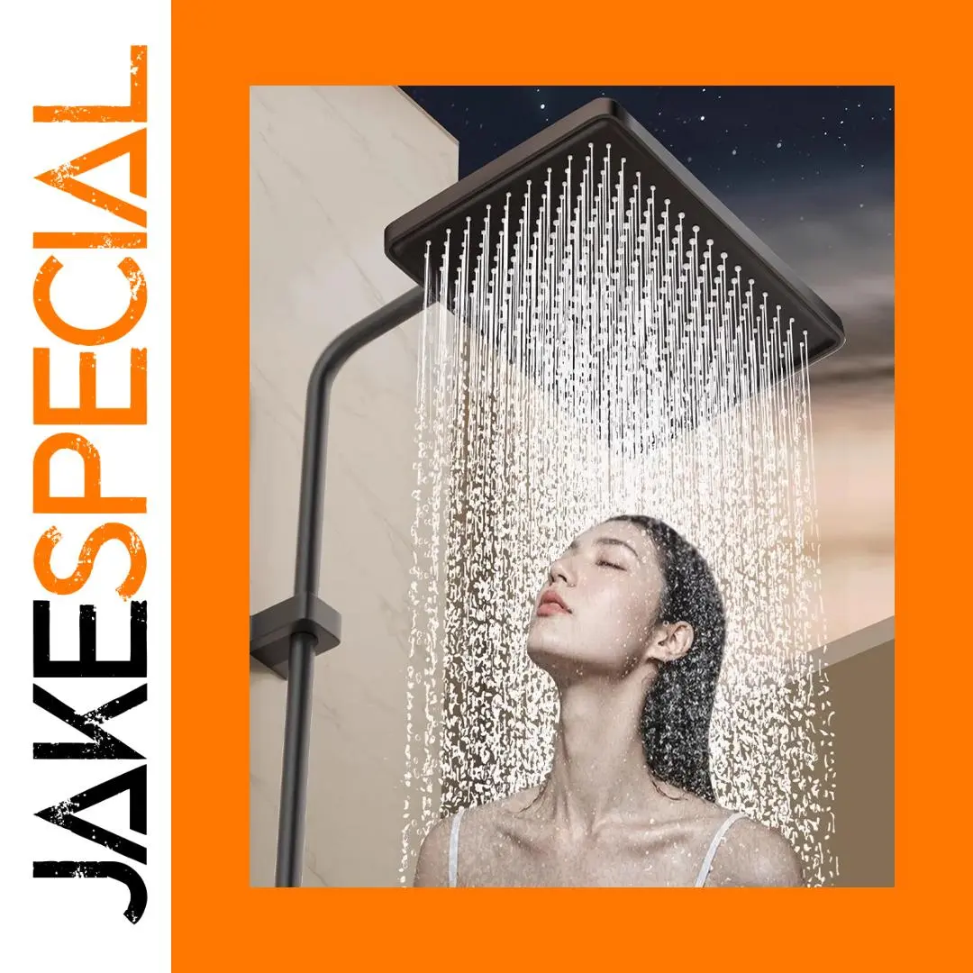 32cm Black High-Pressure Rain Shower Head 1 32cm Black High-Pressure Rain Shower Head