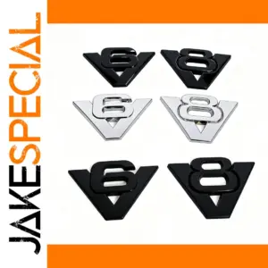 Metal Car Emblems V6 V8 3D Stainless Steel