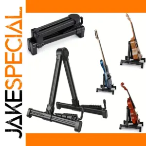 Black Folding Guitar Stand for Acoustic & Electric Instruments