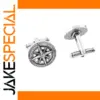 Compass Design Alloy Cufflinks with Silver Finish