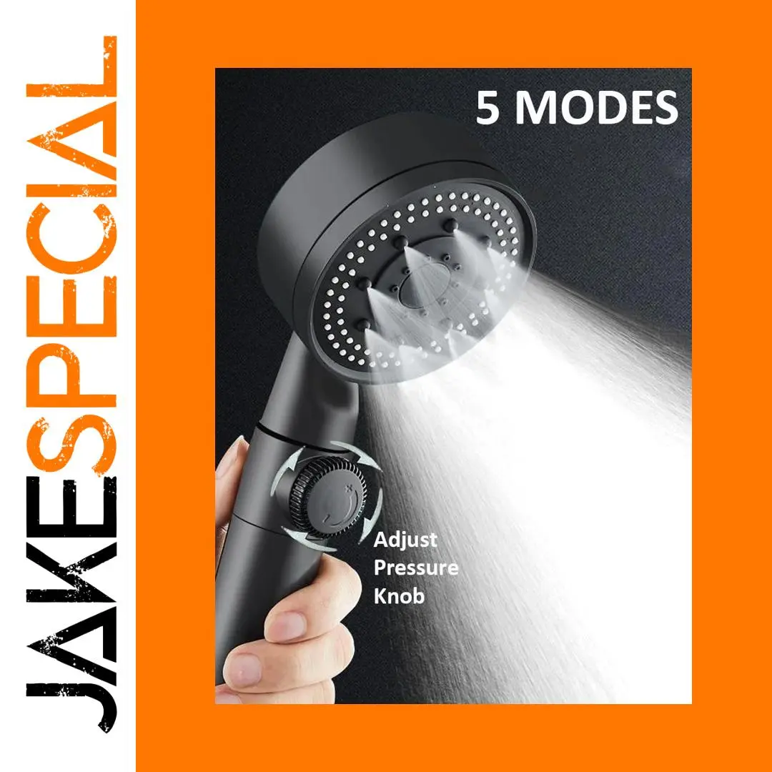 Black High-Pressure Shower Head with 5 Modes 1 Black High-Pressure Shower Head with 5 Modes