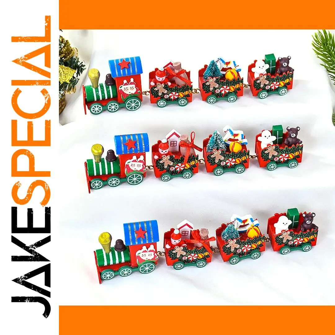 Festive Wooden Christmas Train Decoration 1 Festive Wooden Christmas Train Decoration