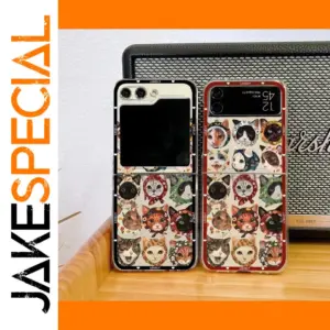 Vibrant Cartoon Cat Galaxy Fold Case