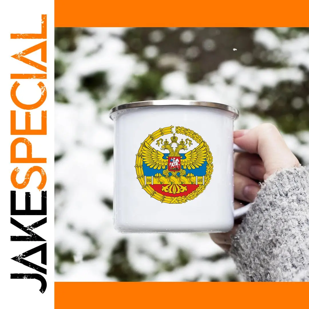 Russian Emblem Metal Coffee Mug 300ml 1 Russian Emblem Metal Coffee Mug 300ml